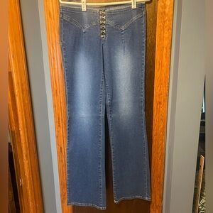 Y2K Baby Phat Dark Blue low rise Flare Jeans Size 9